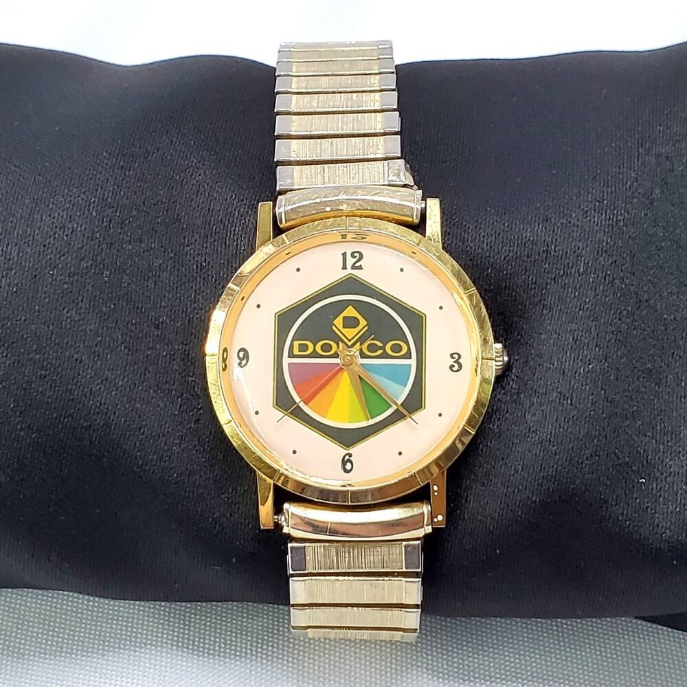 Domco Vintage Mens Wristwatch With Speidel USA Gold/Silver Expansion Band 12 hr - Picture 2 of 11